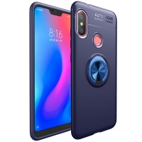เคส Xiaomi Mi A2 #เคสฝาหลังTPU มีแหวนสวมนิ้ว Finger Ring Kickstand (Built-in แผ่นโลหะแม่เหล็ก) สีฟ้า