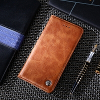 Case OPPO A57 #เคสฝาพับ สไตล์ย้อนยุคหนัง PU มีช่องเสียบการ์ด สีน้ำตาล