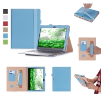 เคส Lenovo Miix 320 #เคสหนัง PU แบบกระเป๋าสตางค์พร้อมสายคล้องมือ Case with Elastic Hand Strap #เคสคุณภาพดีราคาถูก สีฟ้า