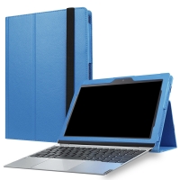 เคส Lenovo Ideapad Miix 320 #เคสฝาพับหนัง PU ผิวลิ้นจี่ สินค้าดีราคาถูก สีฟ้าอ่อน