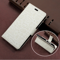 Case Asus Zenfone 4 Selfie ZD553KL5.5นิ้ว #เคสแบบฝาพับลายการ์ตูน สีขาว