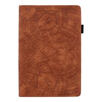 เคส Huawei MatePad 10.4 #เคสฝาพับหนัง PU พิมพ์ลายนูน Imprinted Pattern Leather Stand Case สีน้ำตาล
