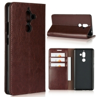 Case Nokia 7 plus #เคสฝาพับสไตล์กระเป๋าสตางค์หนังแท้คุณภาพดีราคาถูก สีกาแฟ