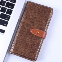 เคส Nokia 6.1 (5.5-inch) #เคสฝาพับหนัง PU สไตล์กระเป๋าสตางค์รูปแบบหนังจระเข้ Crocodile Texture PU Leather Wallet สีน้ำตาล