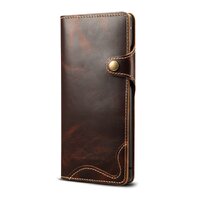 เคส iphone 11 6.1 นิ้ว #เคสฝาพับหนังแท้พร้อมสายคล้อง Genuine Wallet Leather Phone Cover with Lanyard สีน้ำตาล