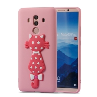เคส Huawei Mate 10 Pro #เคสฝาหลัง TPU นิ่มรูปแมว 3D น่ารัก สีชมพู