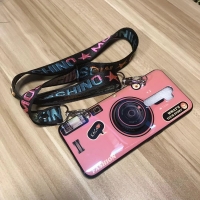 Case OPPO A9 (2020) #เคสรูปแบบแฟชั่นอ่อนนุ่มพร้อมสายคล้องคอ สีชมพู