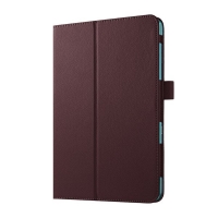 เคส Samsung Galaxy Tab A 8.0 T350 #เคสฝาพับหนัง PU ผิวลิ้นจี่ ออกแบบสวยงามทันสมัย สีน้ำตาล
