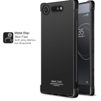 เคส Sony Xperia XZ1 / IMAK Skin Feel Anti-drop #เคส TPU + ฟิล์มป้องกันหน้าจอ ผิวเรียบ Metal Black