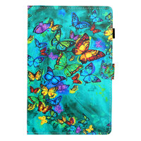 เคส Samsung Galaxy Tab S6 Lite 10.4 SM-P610 P615 P617 #เคสฝาพับหนัง PU พิมพ์ลาย Pattern Printing PU Leather Flip ลาย Colorful Butterflies