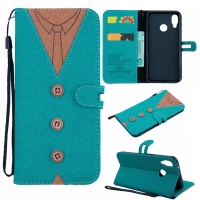 Case Huawei P20 Lite / Nova 3e #เคสฝาพับหนัง PU Splicing Imprint สไตล์กระเป๋าพร้อมสายคล้องมือ สีเขียวมิ้น