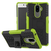 Case Lenovo K8 Note #เคสฝาหลังไฮบริดรูปแบบยางรถยนต์ สีเขียว