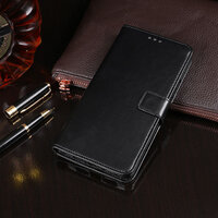 Case Samsung Galaxy Note10 Lite #เคสฝาพับแบบกระเป๋าสตางค์หนัง PU ผิวหนังม้า Crazy Horse สีดำ