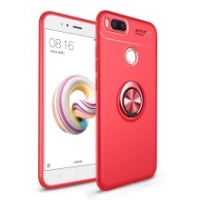 Case Xiaomi Mi A1 Mi 5X #เคสฝาหลัง TPU Finger Ring Kickstand (แผ่นโลหะแม่เหล็ก) สีแดง