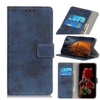 เคส Samsung Galaxy A30 #เคสฝาพับหนัง PU สไตล์ Vintage คุณภาพดีราคาถูก สีฟ้า