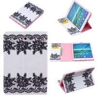 Case Samsung Galaxy Tab S2 8.0 T710 T715 #เคสฝาพับหนัง PU พิมพ์ลายสวยงามน่ารักๆ ลาย Lace Flowers