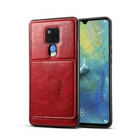 Case Huawei Mate 20 X #เคสฝาหลัง TPU เคลือบหนัง PU Crazy Horse Leather Coated PC + TPU Hybrid สีแดง