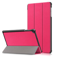 Case Samsung Galaxy TAB A 10.1 2019 SM-T510/SM-T515 #เคสฝาพับหนัง PU แบบพับ 3 พับ Tri-fold Stand Flip Leather Case สีโรส