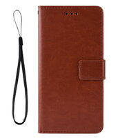 Case Xiaomi Mi Note 10 Lite #เคสฝาพับหนัง PU ผิวหนังม้า Crazy Horse Texture Leather Wallet สีน้ำตาล