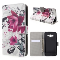 Case Samsung Galaxy J2 Prime #เคสฝาพับสไตล์กระเป๋าสตางค์ หนัง PU พิมพ์ลายน่ารักๆ ลาย Kapok Flowers