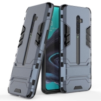 เคส OPPO Reno 2F #เคสฝาหลังพลาสติก ไฮบริด TPU + Kickstand (สินค้าพร้อมส่ง) สีกรม