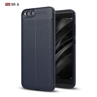Case Xiaomi Mi 6 5.15 นิ้ว #เคสฝาหลัง TPU ผิวลิ้นจี่ สีน้ำเงินเข้ม
