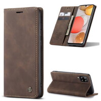 เคส Samsung Galaxy A42 5G #เคสฝาพับหนังกระเป๋าสตางค์ CASEME Auto-absorbed Leather Wallet สีกาแฟ