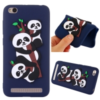 เคส Xiaomi Redmi 5A #เคสฝาหลังนิ่มลายหมีแพนด้า 3D น่ารักๆ Bamboo TPU Gel สีน้ำเงิน