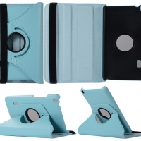 Case Huawei MediaPad T3 7.0 #เคสฝาพับหนัง PU ผิวลิ้นจี่ หมุนได้ 360 องศา with 360 Degree Rotary Stand สีฟ้า