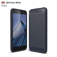 Case Zenfone 4 Max Pro #เคสฝาหลัง TPU นิ่มผิวขัดแปรงตกแต่งคาร์บอนไฟเบอร์สีน้ำเงินเข้ม