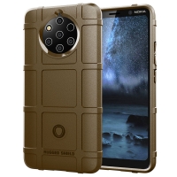 Case Nokia 9 PureView #เคสฝาหลัง Rugged Shield Series Soft Silicone Shock Absorption Matte กันกระแทก สีน้ำตาล
