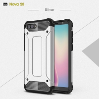 เคส Huawei nova 2s #เคสฝาหลังพลาสติกแข็งกันกระแทก ไฮบริด พลาสติก+TPU สีสันสวยงามทันสมัย สีเงิน
