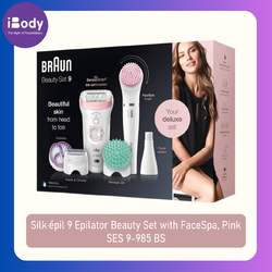 Braun® Silk·épil 9 Epilator Beauty Set with FaceSpa, Pink SES 9-985 BS เครื่องโกนขนไฟฟ้า สปาผิว