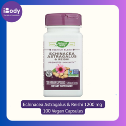 Nature's Way® Echinacea Astragalus & Reishi 1200 mg 100 Vegan Capsules เอ็กไคนาเซีย แอสทรากาลัส และเห็ดหลินจือ เสริมสร้างความแข็งแรงของร่างกาย