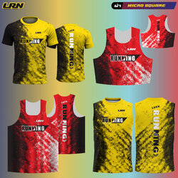 เสื้อวิ่งพิมพ์ลาย LRN เนื้อผ้า Micro square สำหรับวิ่งมาราธอน (MS08_1)