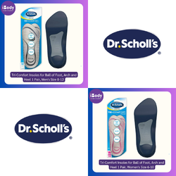 Dr.Scholl's® Tri-Comfort Insoles for Ball of Foot, Arch and Heel 1 Pair แผ่นรอง รองเท้า แผ่นเสริมส้น