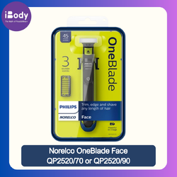 Philips® Norelco OneBlade Face Hybrid Electric Trimmer and Shaver QP2520/70 or QP2520/90 ฟิลิปส์ ชุดมีดโกน
