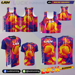 เสื้อวิ่งพิมพ์ลาย LRN เนื้อผ้า Micro square สำหรับวิ่งมาราธอน (MS10)