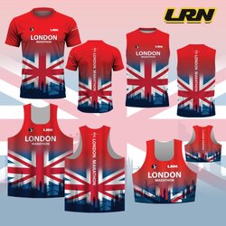 เสื้อวิ่งพิมพ์ลาย LRN เนื้อผ้า Micro square สำหรับวิ่งมาราธอน (MS20)