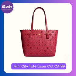 COACH Mini City Tote Laser Cut CA199 กระเป๋าสะพายไหล่ ทรงมินิ ตัดลายเลเซอร์