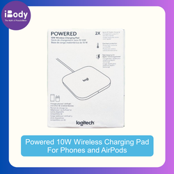 Logitech® Powered 10W Wireless Charging Pad For Phones and AirPods แท่นชาร์จไร้สาย รองรับอุปกรณ์มาตรฐาน Qi