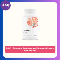(Pre Order) THORNE® S.A.T. - Silymarin, Artichoke, and Turmeric Extracts 60 Capsules วิตามิน สารสกัดจากอาติโช๊ค