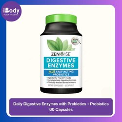 Zenwise Health® Daily Digestive Enzymes with Prebiotics + Probiotics 60 Capsules เอนไซม์ย่อยอาหาร พรีไบโอติก & โปรไบโอติก