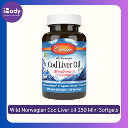 Carlson® Wild Norwegian Cod Liver oil 250 Mini Softgels น้ำมันตับปลาจากนอเวย์