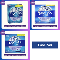 Tampax® Pearl Light Plastic Tampons 18, 36, 50 Count ผ้าอนามัยแบบสอด เหมาะกับวันมาน้อย