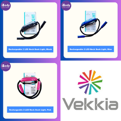 Vekkia® Rechargeable 2 LED Neck Book Light ไฟ LED แบบคล้องคอ แบบชาร์จได้ ใส่วิ่งได้ ไฟฉาย ไฟอ่านหนังสือ