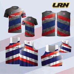 เสื้อวิ่งพิมพ์ลาย LRN เนื้อผ้า Micro square สำหรับวิ่งมาราธอน (MS24)