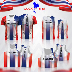เสื้อวิ่งพิมพ์ลาย THAILAND X LRN เนื้อผ้า Micro square สำหรับวิ่งมาราธอน (MS28)