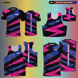 เสื้อวิ่งพิมพ์ลาย LRN เนื้อผ้า Micro square สำหรับวิ่งมาราธอน (MS04)