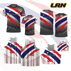 เสื้อวิ่งพิมพ์ลาย LRN เนื้อผ้า Micro square สำหรับวิ่งมาราธอน (MS23)